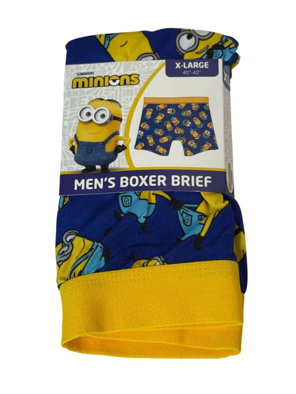 Minions Men’s XL 40-42 Blue Yellow Boxer Brief